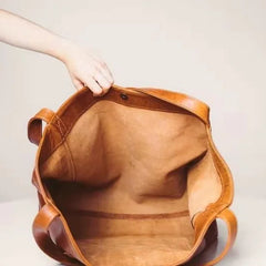 Large-capacity Shoulder Bag Soft Oil Wax Leather Handbag