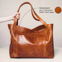 Large-capacity Shoulder Bag Soft Oil Wax Leather Handbag