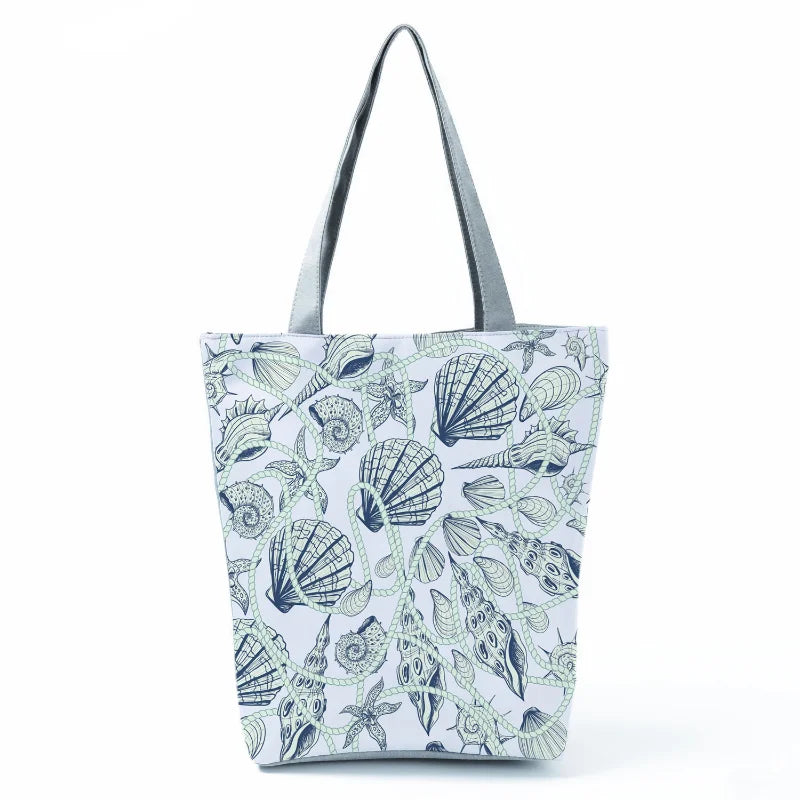 Starfish Print Large Shoulder Bag Women's Tote Handbag