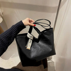 Silk Scarf Tote Bag Female Casual Shoulder Bag Underarm Big Bag Gothic