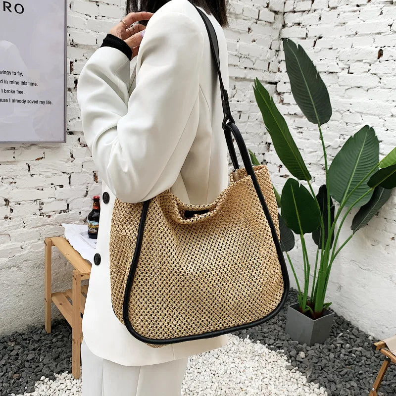 Straw Tote Handbag Large-Capacity Summer Shoulder Bags