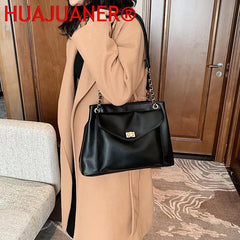 Large Capacity Shoulder Bag Pu Leather Lady Handbag Travel Tote Chain Crossbody