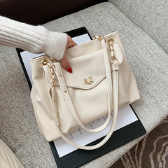 Large Capacity Shoulder Bag Pu Leather Lady Handbag Travel Tote Chain Crossbody
