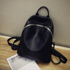 Large Capacity Women's Backpack Soft PU Leather Casual Travel Bag