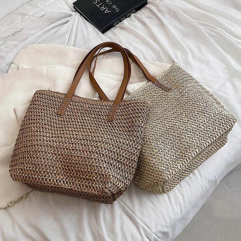 Large-capacity Woven Crossbody Bag for Women Spring and Summer Tote Bag