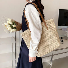 Large-capacity Woven Crossbody Bag for Women Spring and Summer Tote Bag