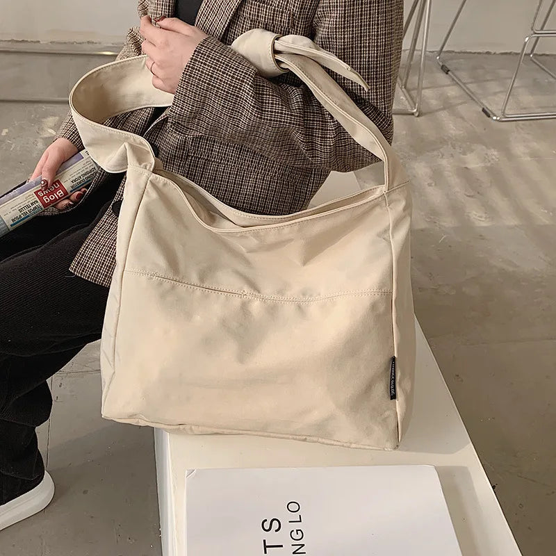 Large Capacity Shoulder Messenger Bag with Wide Strap, Nylon Material