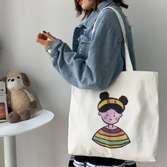 Large Capacity Canvas Bag Female Shoulder Japanese and Students Ladies Bag
