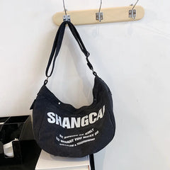Large Capacity Canvas Tote Bag Lazy Wind Travel Bag Women Shoulder Bag