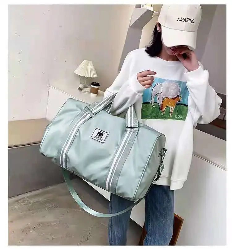 Large-capacity canvas travel bag with shoe warehouse