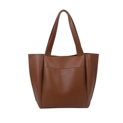 Large Shoulder Bag Tote for Women Retro Handbag with Solid Stitching