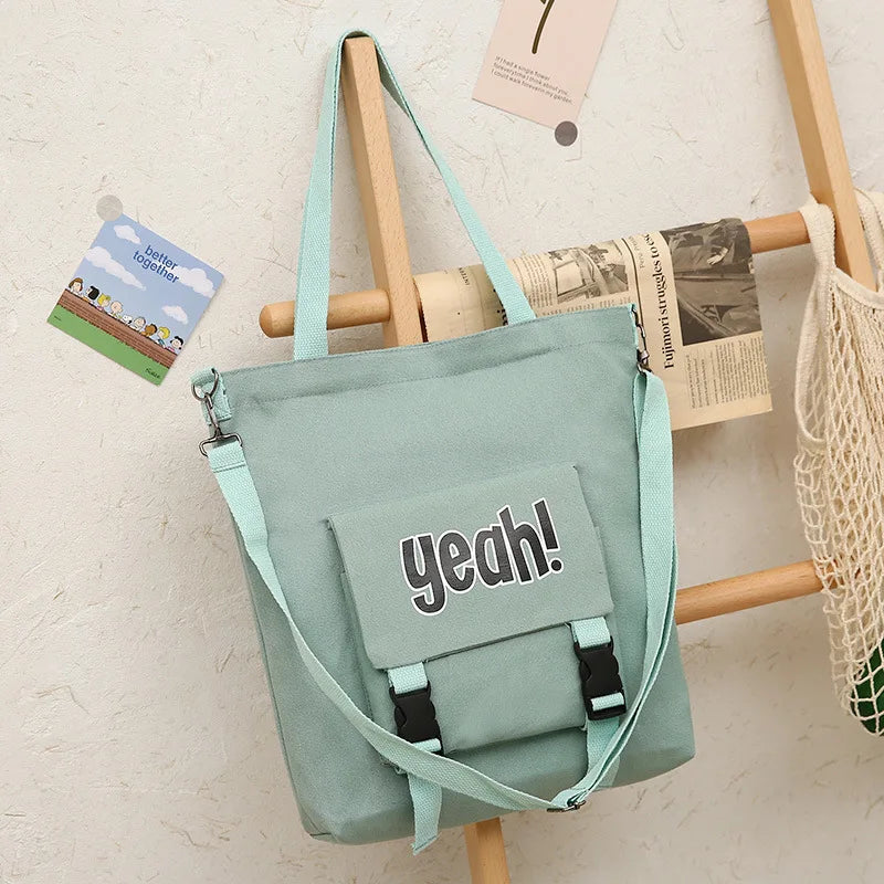 Large Capacity Canvas Shoulder Bag Women Casual Messenger Bag