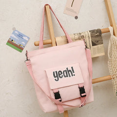 Large Capacity Canvas Shoulder Bag Women Casual Messenger Bag