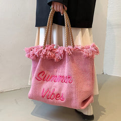 Large Capacity Woven Bag for Women - Shoulder Tote