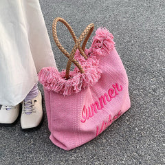 Large Capacity Woven Bag for Women - Shoulder Tote