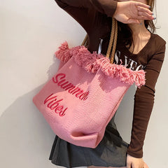 Large Capacity Woven Bag for Women - Shoulder Tote