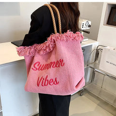 Large Capacity Woven Bag for Women - Shoulder Tote