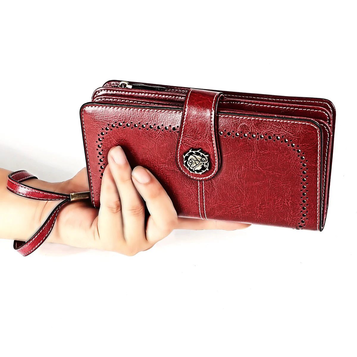 RFID Leather Handbag Large Capacity Long Lady's Purse