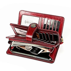 RFID Leather Handbag Large Capacity Long Lady's Purse