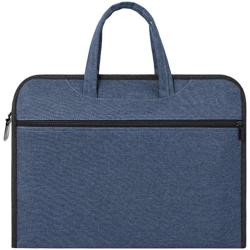 Large-capacity office tote bag file bag conference kit double-tier zipper bag