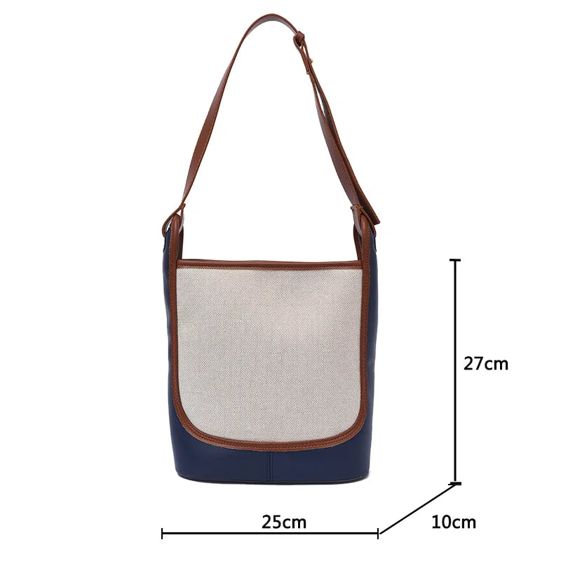 Large-Capacity Retro Messenger Bag Soft-Faced Shoulder Bag for Students