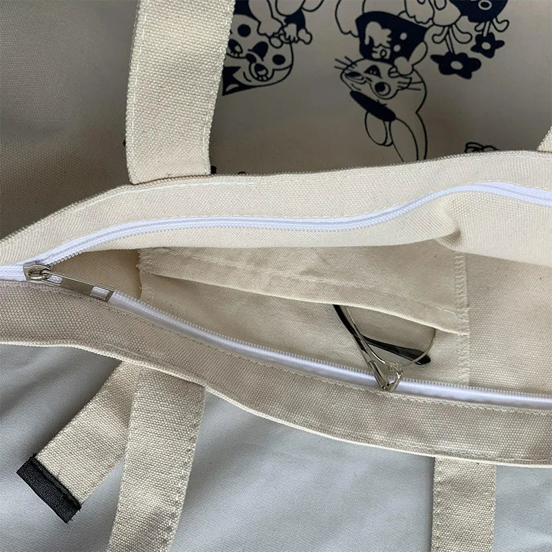 Large Capacity Canvas Shoulder Bag for Travel, Yoga, and Sports