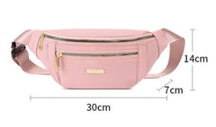 Large Capacity Waist Bag Shoulder Bag Oxford Cloth Adjustable Buckle Belt Women