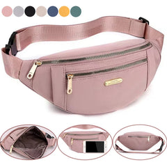 Large Capacity Waist Bag Shoulder Bag Oxford Cloth Adjustable Buckle Belt Women