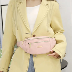 Large Capacity Waist Bag Shoulder Bag Oxford Cloth Adjustable Buckle Belt Women