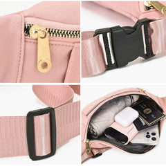 Large Capacity Waist Bag Shoulder Bag Oxford Cloth Adjustable Buckle Belt Women