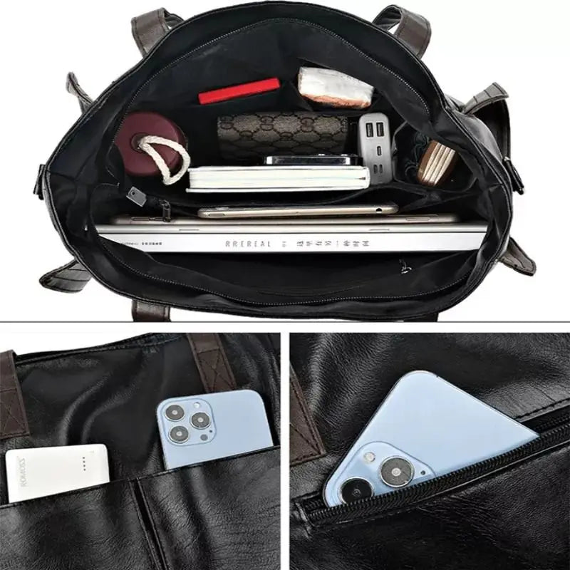 Waterproof Leather Bag Woman Travel Shoulder Handbag