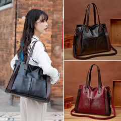 Waterproof Leather Bag Woman Travel Shoulder Handbag