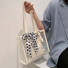 Large Capacity Women Bag Transparent Jelly Handbag Shoulder Bag
