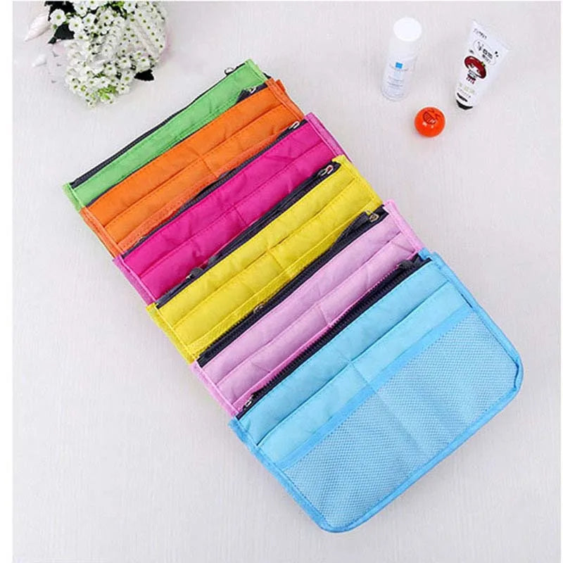 Large Lady Cosmetic Bag Female Tote Organizer Travel Insert Handbag