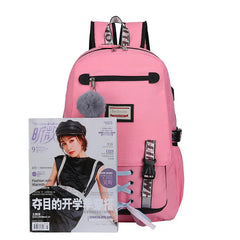 Large School Backpack with USB & Lock for Teen Girls