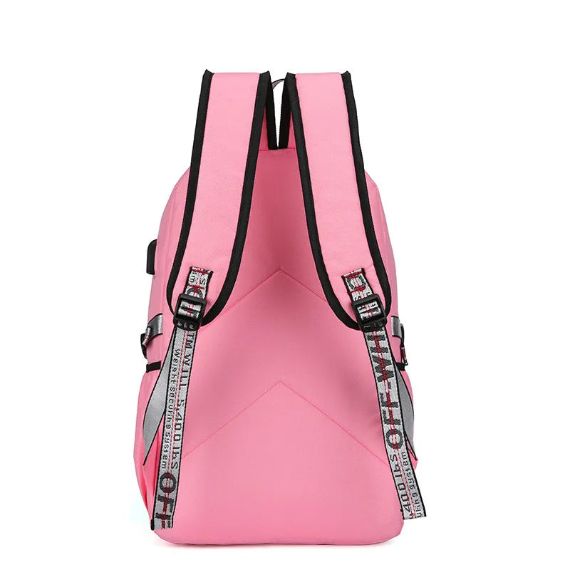 Large School Backpack with USB & Lock for Teen Girls