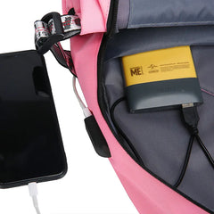 Large School Backpack with USB & Lock for Teen Girls