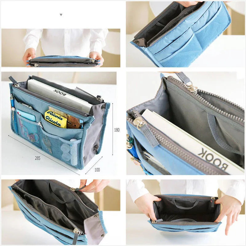 Women Lady Travel Handbag Organiser Purse Large Liner Comestic Organizer