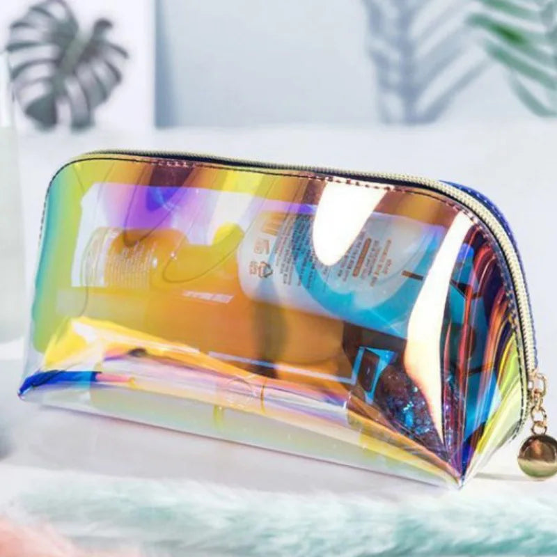 Laser Cosmetic Bag Ins Style Semicircle Travel Bag