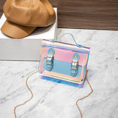 Transparent Laser Crossbody Bag for Women PVC Chain Mini Shoulder Messenger