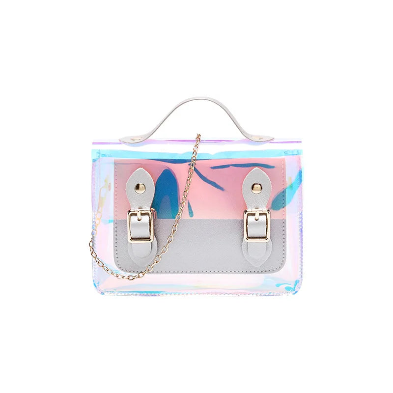 Transparent Laser Crossbody Bag for Women PVC Chain Mini Shoulder Messenger