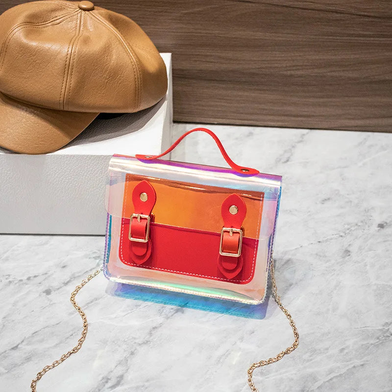 Transparent Laser Crossbody Bag Women Shoulder Messenger Mini Tote PVC Small