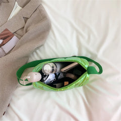 Quilted Shoulder Bag for Women Laser Down Fabric