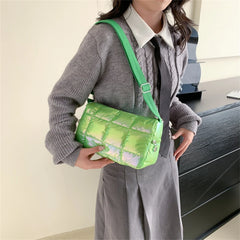 Quilted Shoulder Bag for Women Laser Down Fabric