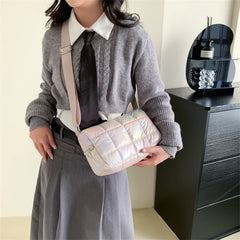 Quilted Shoulder Bag for Women Laser Down Fabric
