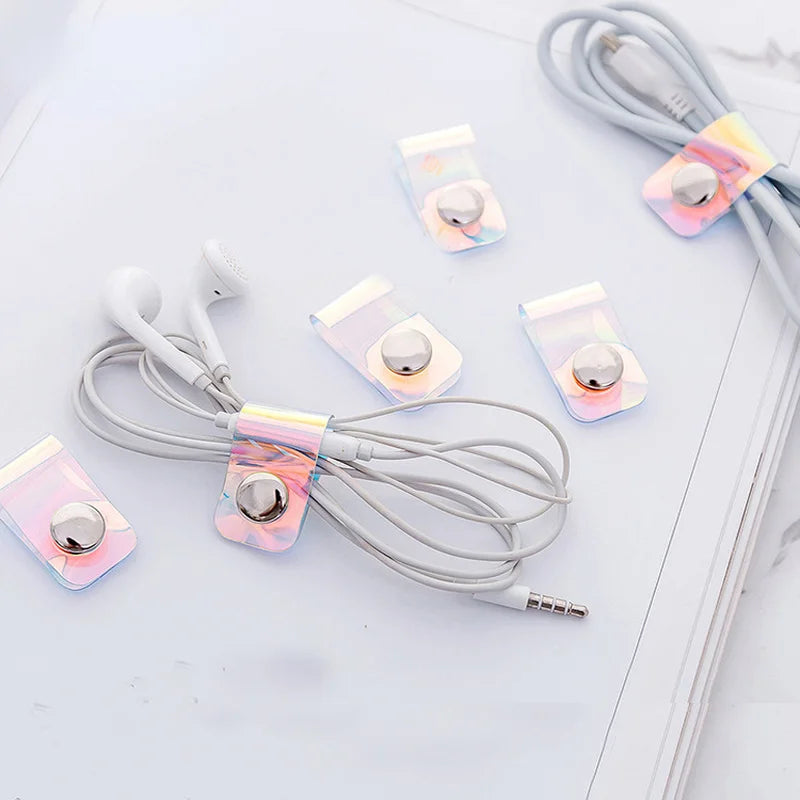 Laser PVC Portable USB Cable Earphone Holder
