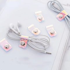 Laser PVC Portable USB Cable Earphone Holder