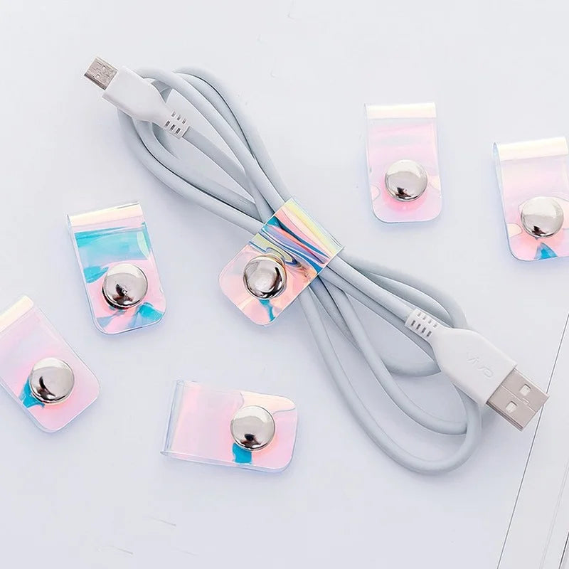 Laser PVC Portable USB Cable Earphone Holder