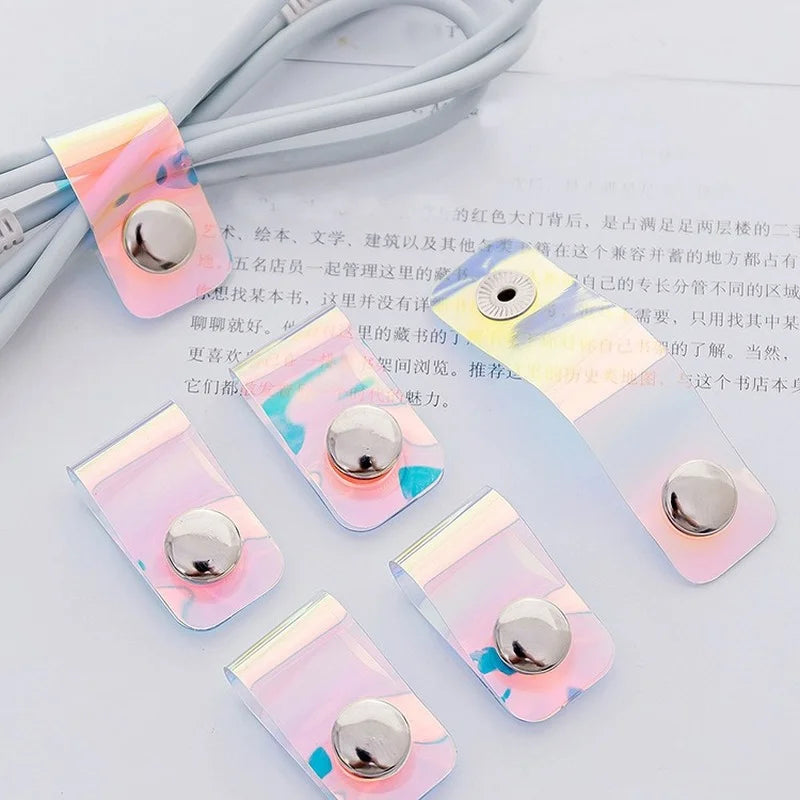 Laser PVC Portable USB Cable Earphone Holder