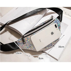Laser Sequins Glitter Waist Fanny Punk Pack Belt Bum Bag Pouch